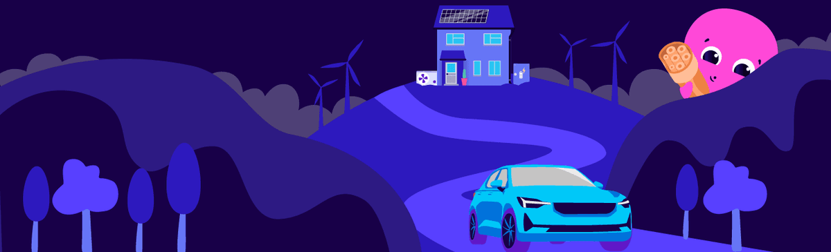 Ein illustriertes Elektroauto