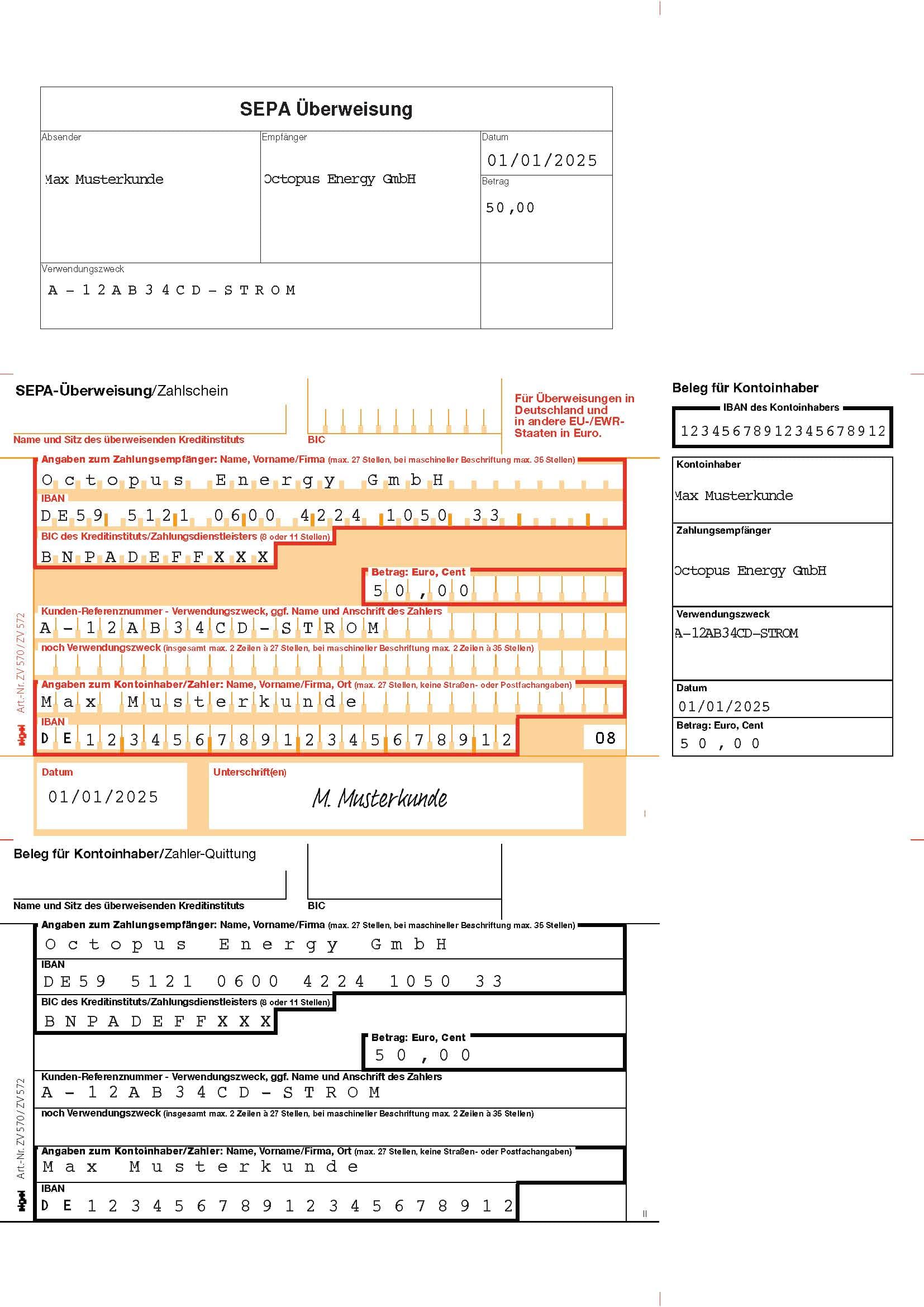 SEPA Formular Beispiel