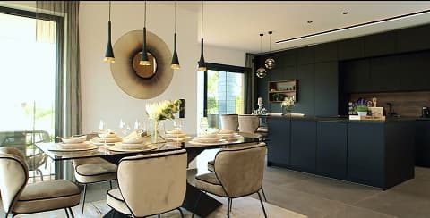 Modern eingerichtetes Wohnzimmer